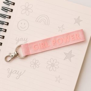 Fabric Ribbon Keychain (1 Pc, Mix Color)