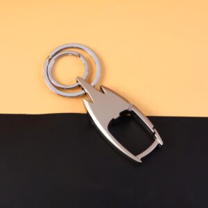 Stylish Metal Key Holder with Dual Ring Design Durable Keychain (1 Pc)