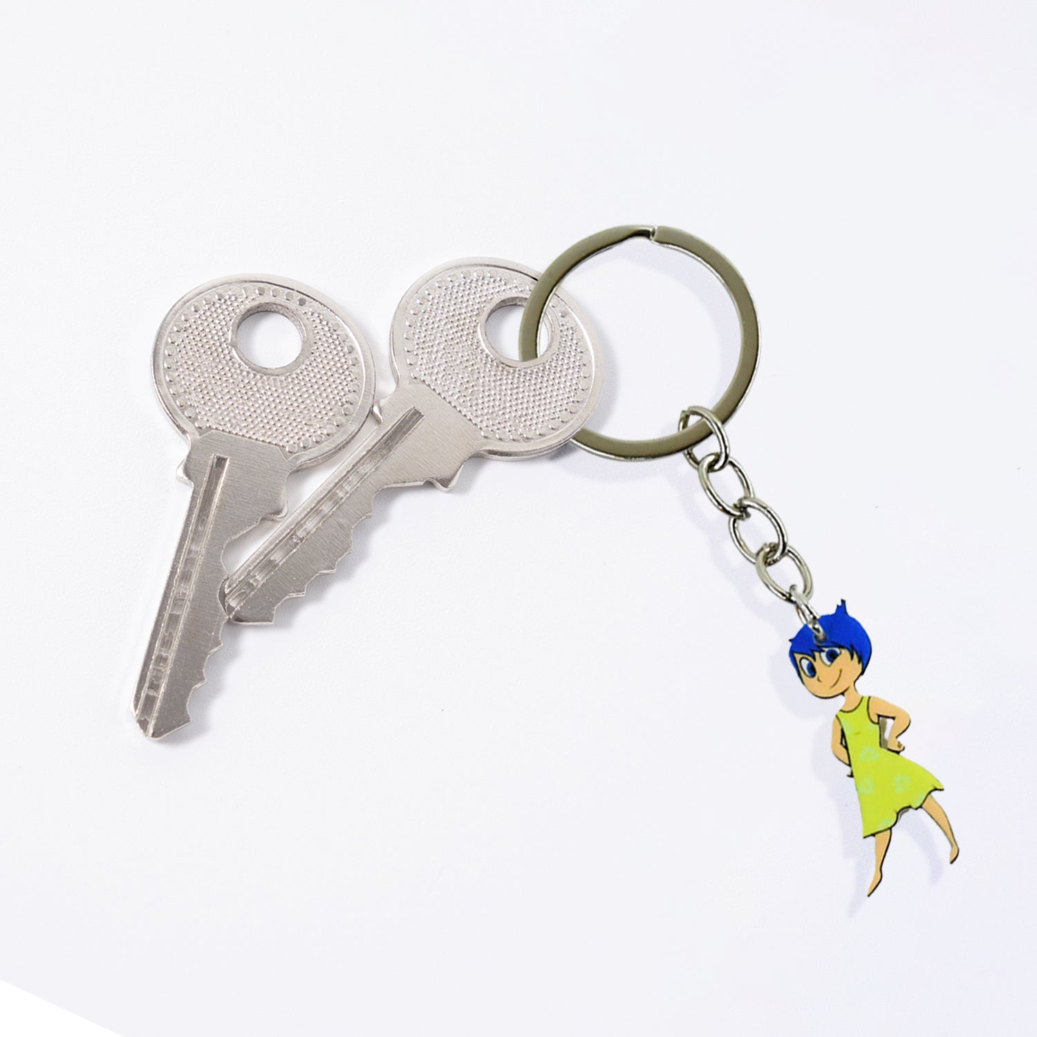 Cartoon Character Soft PVC Keychain with Haired Girl Design (1 Pc) - Image 3
